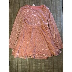 Self Esteem Women's Floral Mini Dress Long sleeve Size Large Pink Embroidered